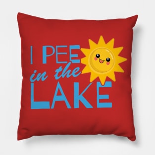 I Pee in the Lake Funny Summer Beach Design Pillow