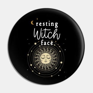 Resting Witch Face Funny Pagan Wicca Magic Pin