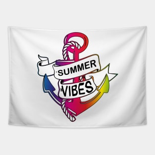 Summer Vibes full color | LGBT beach sailling captain Tapestry