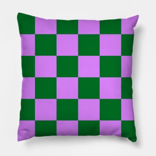 Checked pattern - purple and green checks Pillow