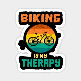 Biking is my therapy bike retro vintage gift Magnet