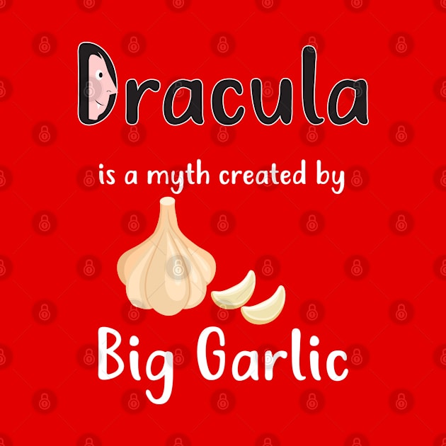 Dracula Garlic Myth T Shirt Cutest Vampire Face by MaryMas