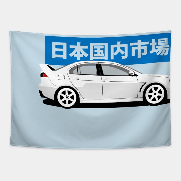 Side View Lancer Evo X Tapestry by Rebellion Store