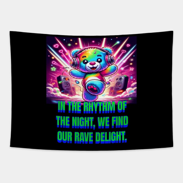 Raving teddy bear Tapestry by Out of the world