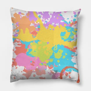 Vibrant Kaleidoscope: A Tie-Dye Fusion of Yellow, Blue, Orange, and Purple Pillow