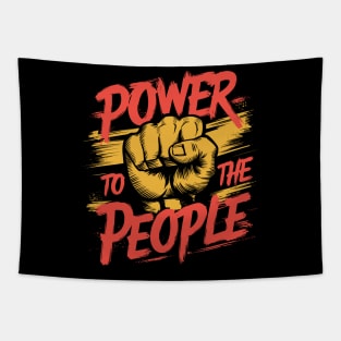 Power To The People Clenched Fist Design Tapestry