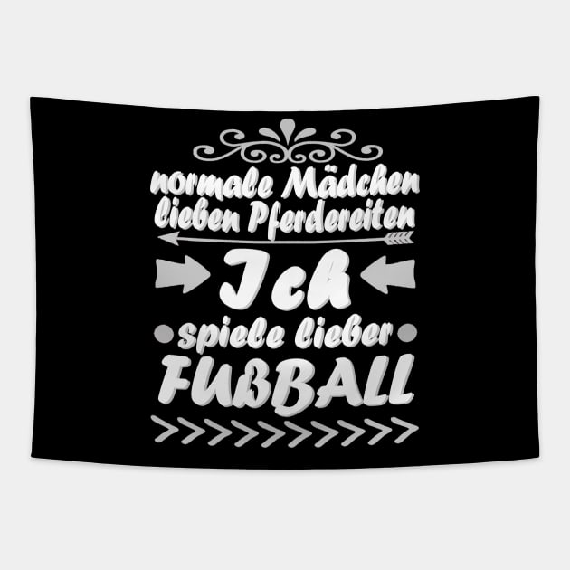 Fußball Frauen Mädchen Team Tor lustiger Spruch Tapestry by FindYourFavouriteDesign