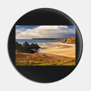 A sunny winter afternoon at Three Cliffs Bay, Gower Pin