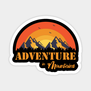 Adventure in mountains - camping, hiking, trekking, couple goal Magnet