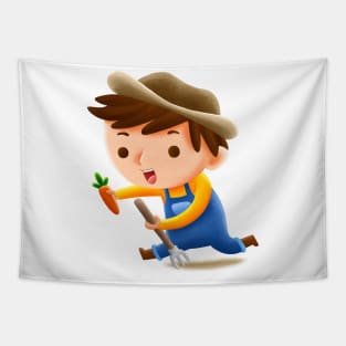 Kids Farmer Tapestry