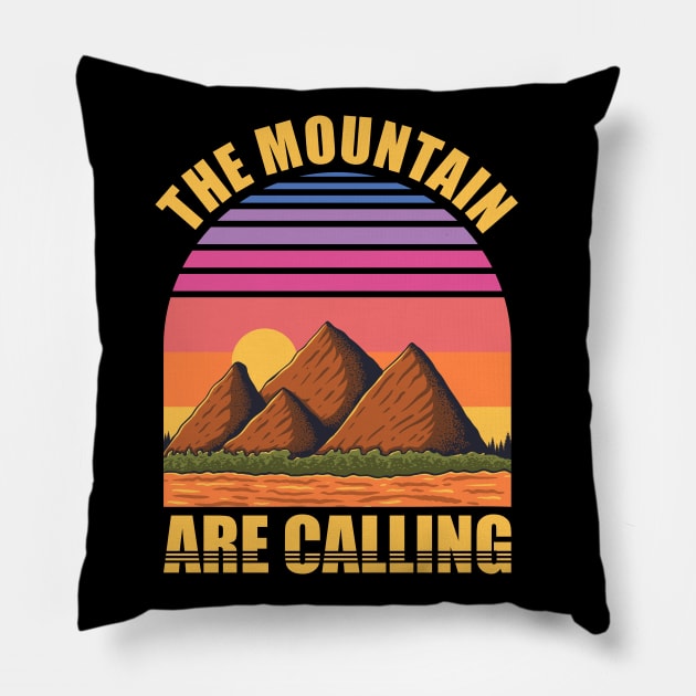 The Mountain Are Calling Pillow by Mako Design 