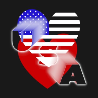 American Stripe Heart Flag colors T-Shirt