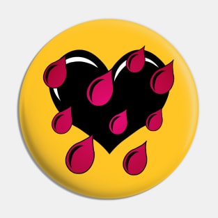 Weeping Heart, Black and Red Pin