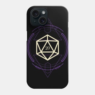 Purple Geometric Polyhedral D20 Dice Set Minimalist Tabletop RPG Phone Case