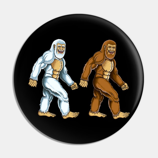 Bigfoot and Yeti best friends,Sasquatch Pin by Artardishop
