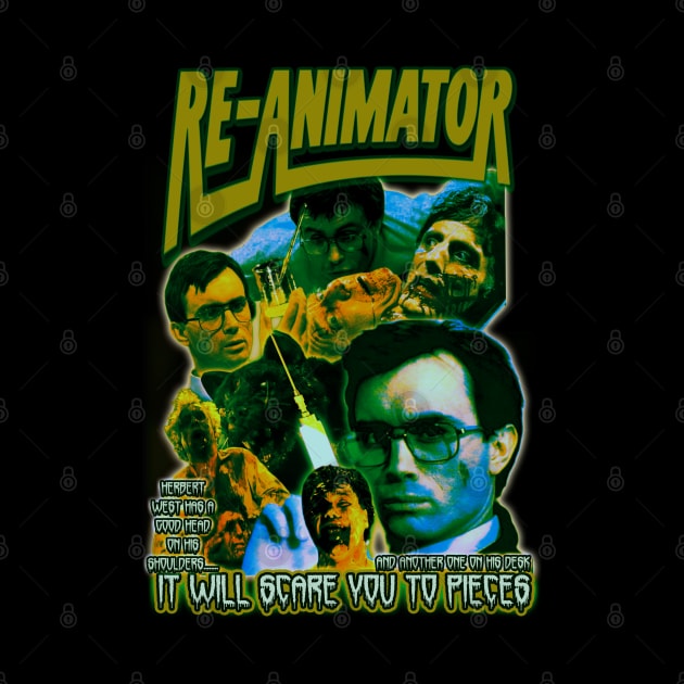 RE-ANIMATOR. (1985) Retro Cult Horror. T-Shirt (Version 2) by The Dark Vestiary