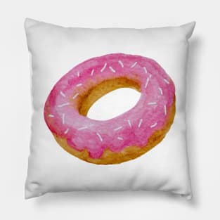 Watercolor donut - pink Pillow