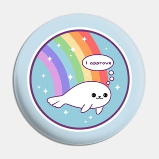 Rainbow Seal of Approval Pin