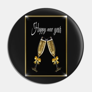 Golden Happy  new year Pin