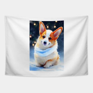 Watercolor corgi Tapestry