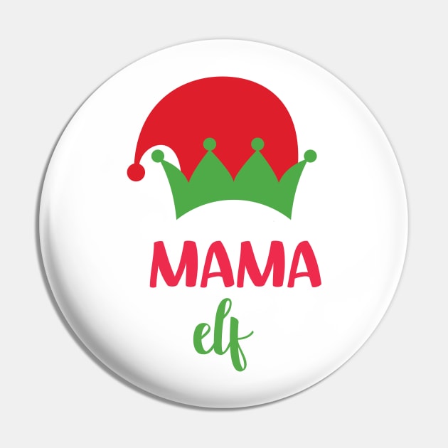 Mama Elf - Fun Family Christmas Design Pin by CoastalDesignStudios