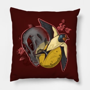 Swallow n Skull Pillow