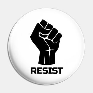 Resist with fist 1 - in black Pin