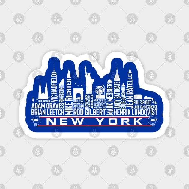 New York Hockey Team All Time Legends, New York City Skyline Magnet by Legend Skyline