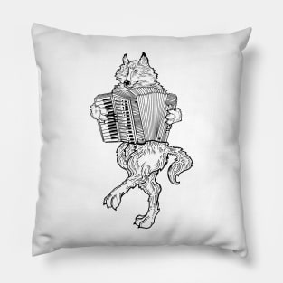 SEEMBO Wolf Playing Accordion Accordionist Musician Fun Band Pillow