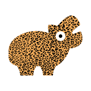 Haute Leopard Cute Leopard Print Hippo T-Shirt