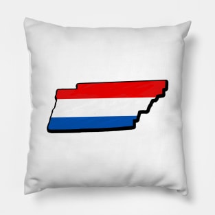 Red, White, and Blue Tennessee Outline Pillow