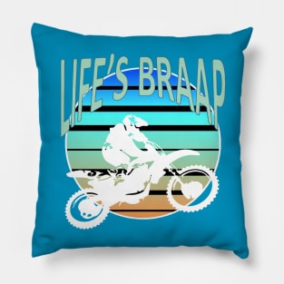 Lifes Braap Dirt Bike Retro Moto Riding Style Pillow