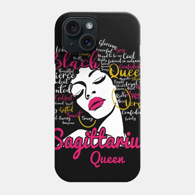 Sagittarius Queen Funny Birthday Gift for Black Women Girl Phone Case by easleyzzi