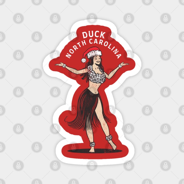 Duck, NC Christmas Vacationing Holiday Hula Girl Magnet by Contentarama