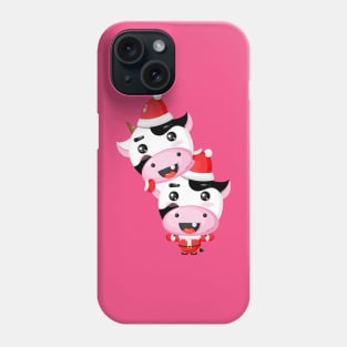 Cow Reindeer Hat Santa Christmas Lights Phone Case