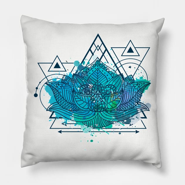 Lotus triangle Pillow by jumpingmaster