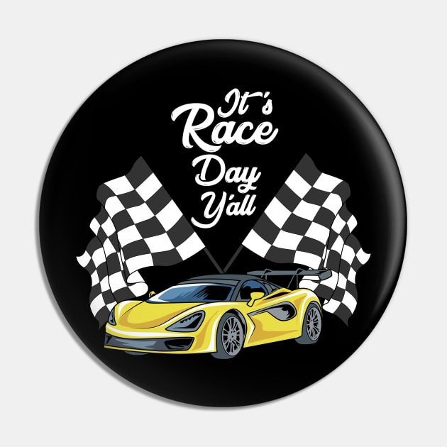 IT'S RACE DAY Y'ALL CAR RACING TUNING RACER Gift Pin by Gufbox