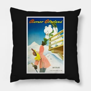 Berner Oberland,Switzerland,Ski Poster Pillow