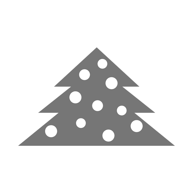 Modern Abstract Grey Christmas Tree Holiday Design by OneLook