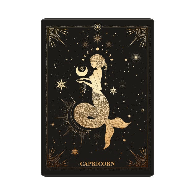 Capricorn Zodiac Sign Golden by Noveltiko