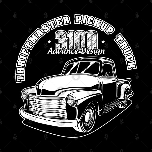 3100 Pickup Truck - White Print by WINdesign