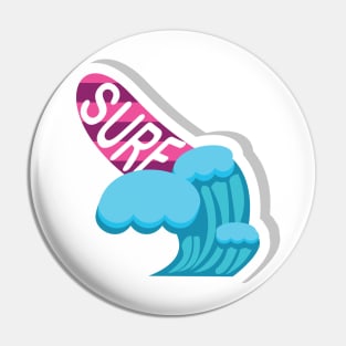 Surfing waves Pin