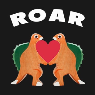 Cute Dinosaur Backtoschool Quote Roar Heart white T-Shirt