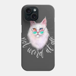 White Maine Coon Cat with Different-Colored Eyes and Calligraphy Phone Case