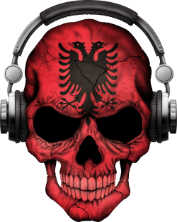 Dark Skull Deejay with Albanian Flag Magnet