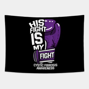 His Fight Is My Fight Cystic Fibrosis Awareness Purple Tapestry