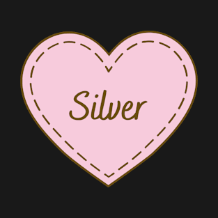 I Love Silver Simple Heart Design T-Shirt