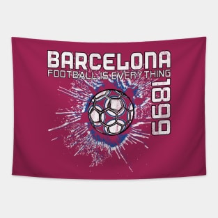 Football Is Everything - FC Barcelona Splatter Strike Vintage Tapestry