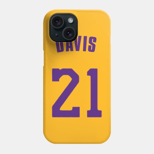 Anthony Davis Jersey - NBA Los Angeles Lakers Phone Case by xavierjfong