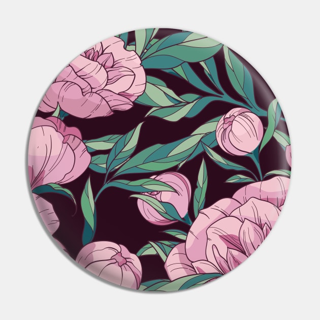 Flowers peonies floral pattern Pin by  ESHA-Studio